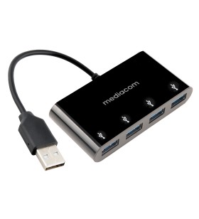 Mediacom MD-U101 hub di interfaccia USB 3.2 Gen 1 (3.1 Gen 1) Type-A Nero